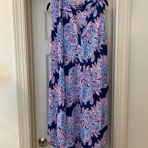 Lilly Pulitzer Vibrant Blue and Pink Patterned Dress size Large New without Tag